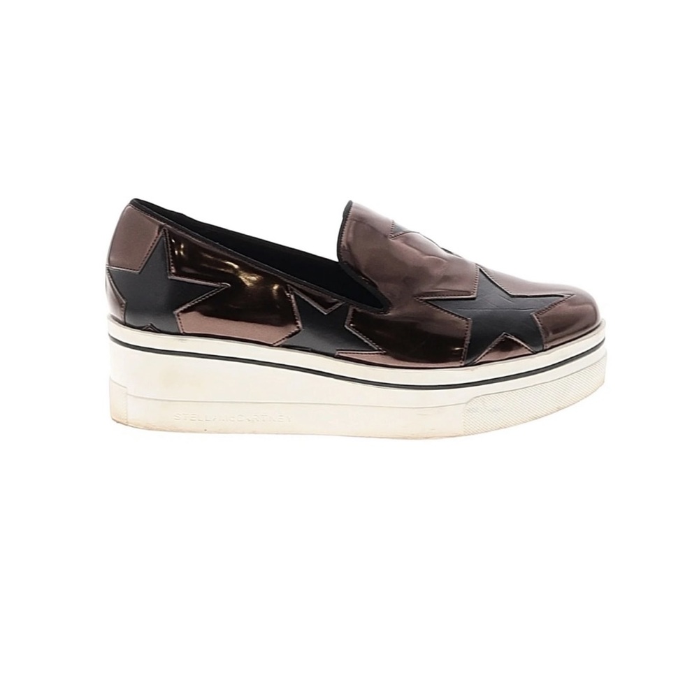 Stella McCartney Brown Metallic Star Slip-On Sneakers with Black Stars